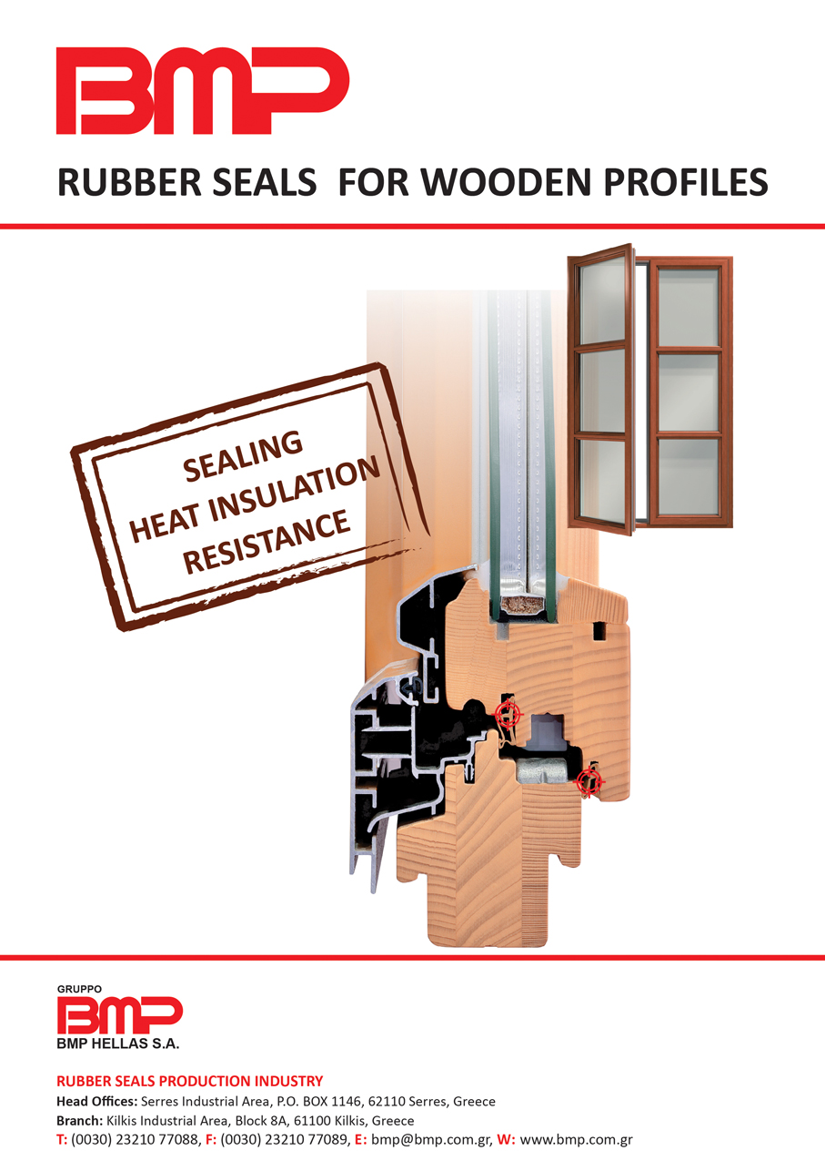 Rubber seals for wooden profiles